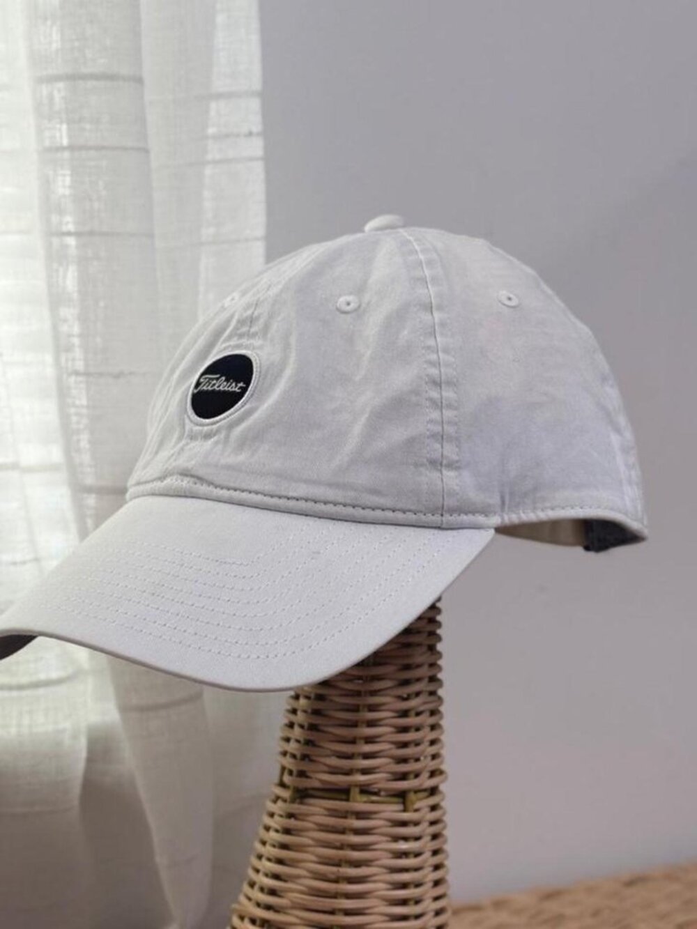 white Titleist hat velcro strap golf cap